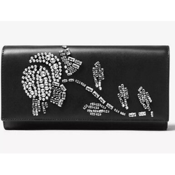 💖HP💖 NWT Michael Kors Bellamie Leather EW Clutch - Picture 1 of 7